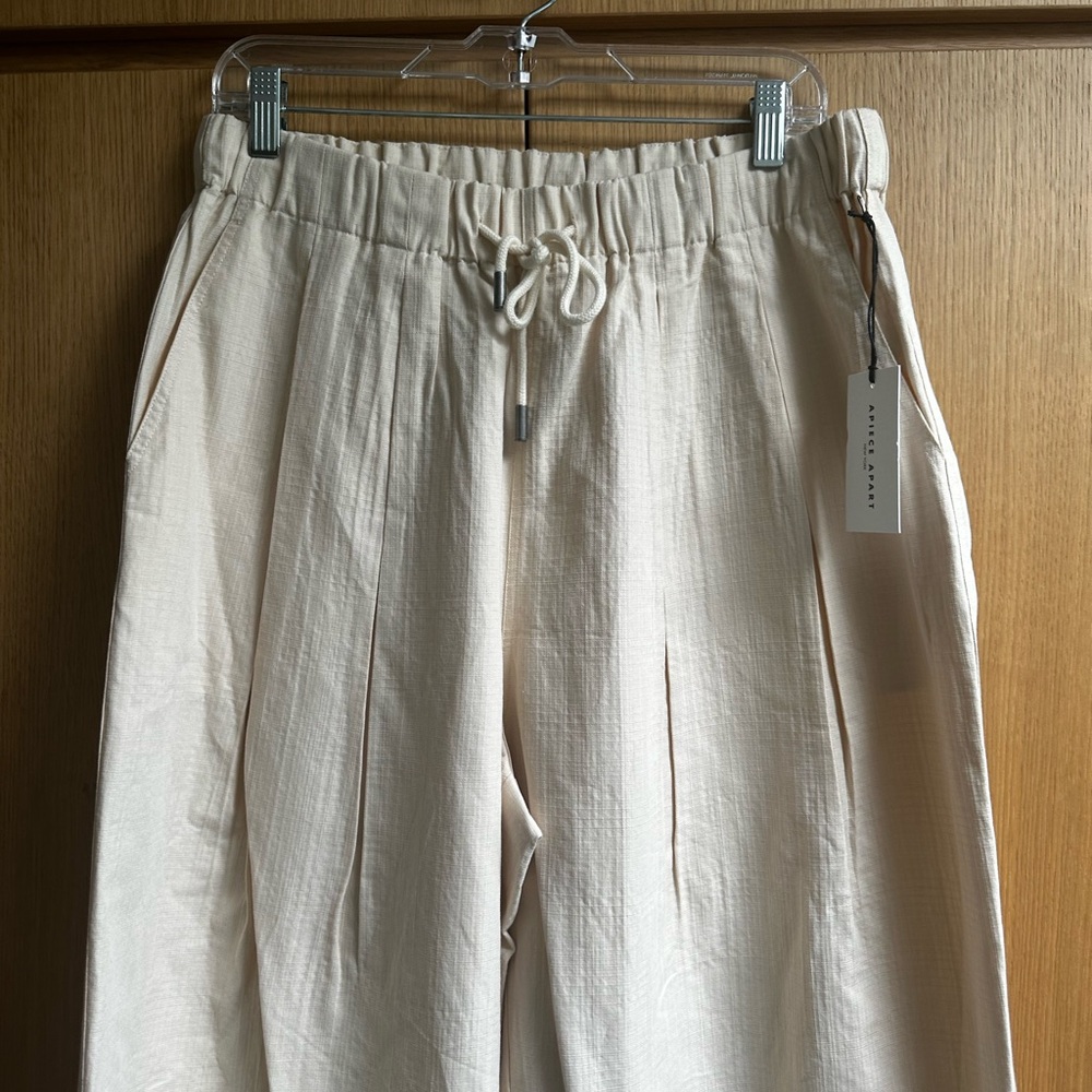 *NWT* Apiece Apart Manu drawstring pant in cream, size L - Picture 5 of 14